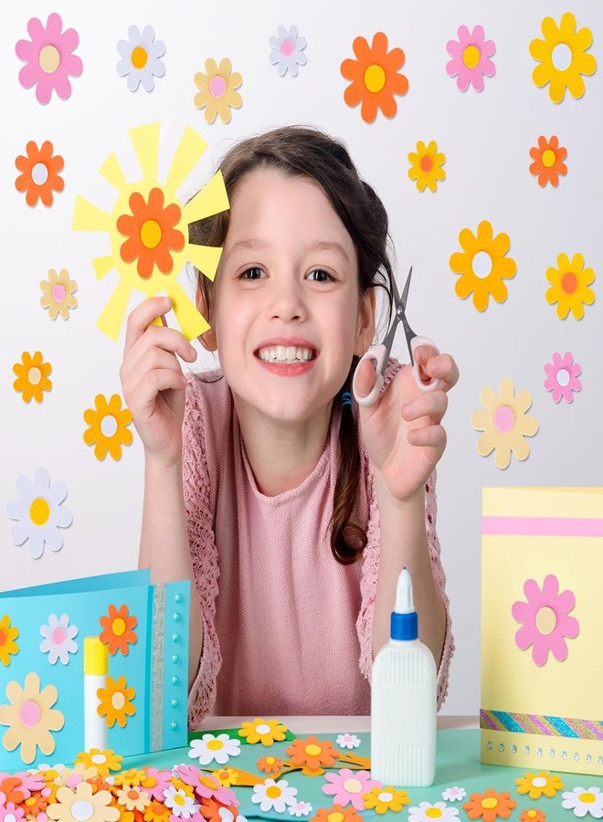 Whaline Boho Daisy Foam Stickers 10 Designs Groovy Hippie Flower Decals Boho Floral Adhesive Classroom Reward Sticker Decor for School Craft Baby Shower Party Favor Supplies, 210Pcs - Image 4